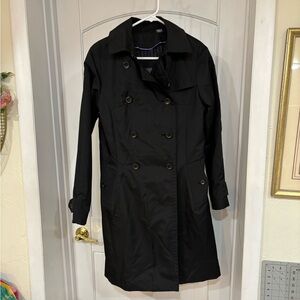 Black Double-Breasted Women's Trench Coat Size S